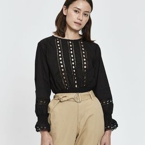 NWT Farrow Tasha Smocked Eyelet Top